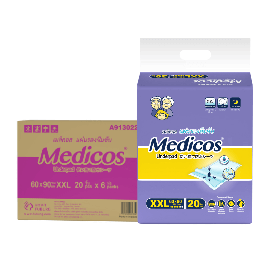 แผ่นรองซึมซับ MEDICOS แผ่นรองซึมซับ ไซซ์ XXL20 6 แพ็ค/ลัง (120ชิ้น)_0